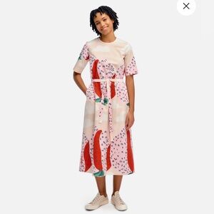 NWOT Marimekko Poplin Dress Kotelo Mansikkavuoret - Size 42